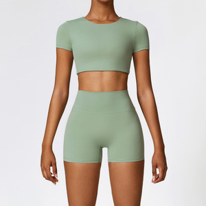 Conjunto de Yoga de Manga Larga para Mujer con Logotipo Personalizado, Ropa Deportiva Informal Transpirable de 2 Piezas para Yoga, Gimnasio y Fitness - Product Image 4