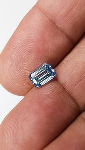 Diamant de laboratoire de 8 carats, taille émeraude, couleur bleu fantaisie, VS2, diamant bleu cultivé en laboratoire, diamant non monté - Product Image 6