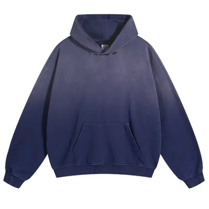 Sudadera con Capucha Oversize con Degradado Teñido por Pulverización, Lavado Vintage, Efecto Desgastado, de Algodón de Alto Gramaje 450 GSM, Estilo Streetwear - Product Image 5