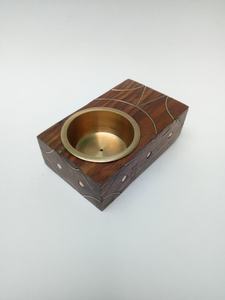 Decorative Religious Wooden Bakhoor Burner Golden Antique Finish Arabic Incense Burner Hand-made Natural <b>decor</b> incense - Product Image 6