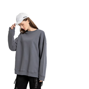 Chaleco de lana 100% algodón para mujer, 180-220G, de peso pesado, color liso básico, cuello redondo, ajuste holgado, estilo urbano, transpirable - Product Image 1