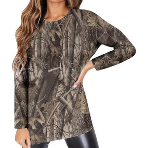 Sudadera de Invierno para Mujer, con Estampado de Camuflaje, Forro de Algodón-Poliéster Transpirable, Diseño en Relieve, Color Sólido, Personalizable - Product Image 3