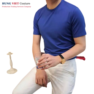 T-shirt d'été personnalisé pour hommes, manches courtes, motif solide, facile à assortir, sérigraphie, échantillon de logo de grande taille - Product Image 5