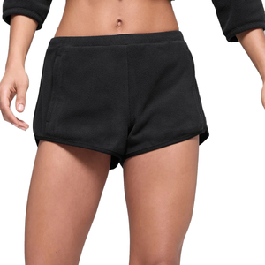 Private Label Polar Fleece Cropped <b>Jacket</b> Shorts Set Women 2 piece set Cozy Winter Lounge Set Polyester Fleece Custom OEM - Product Image 5