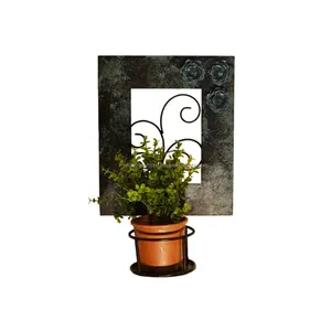 Antika bakır bitirme ile Metal ekici basit tasarım yuvarlak şekil siyah gül tasarım bahçe dekorasyon için standı