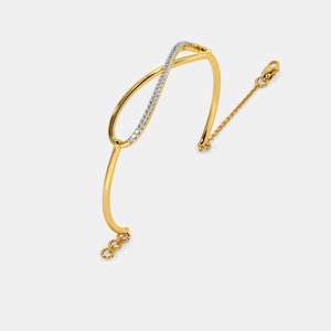 <b>Infinity</b> Loop Diamond Gold <b>Bracelet</b> - Product Image 4