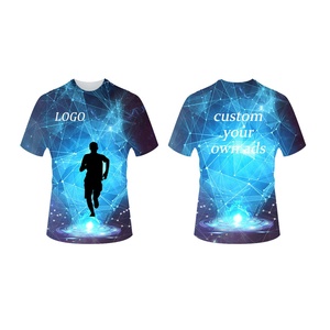 Camiseta Deportiva Personalizada para Hombre, Sublimada, Transpirable, de Secado Rápido, de Poliéster, para Maratón, Manga Corta, Cuello Redondo - Product Image 3