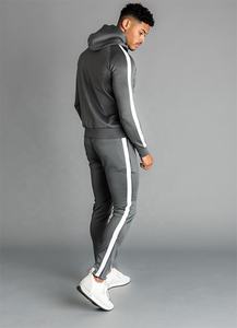 Venta al por mayor de algodón polar personalizado hombres chándales Diseño a rayas Casual manga larga Slim Fitness personalizado invierno deportes chándal - Product Image 6