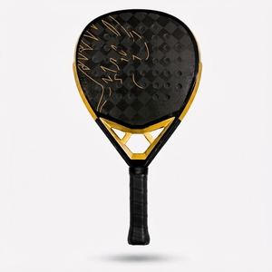 Raquette de padel Janoon Sports JPR-8761 Teardrop en fibre de carbone légère, poignée en mousse EVA antidérapante, section transversale de 24 mm, cordage 16x19/20 - Product Image 1