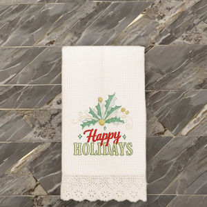 Toalla de Lino Navideña para Invitados, Toalla de Mano Festiva, Toalla Absorbente de Lino y Algodón para Decoración de Cocina y Baño - Product Image 5