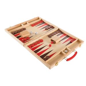 Juego de Backgammon de Cuero Hecho a Mano, Juego de Mesa Clásico Plegable con Vasos Agitadores, Estuche de Viaje Portátil de 15 Pulgadas - Product Image 1