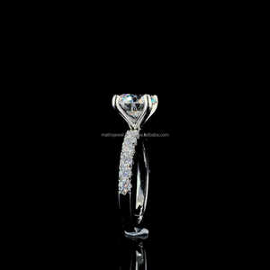 925 Sterling <b>Silver</b> Vintage Style Constellation Design <b>Solitaire</b> <b>Ring</b> 3 Ct Brilliant Cut Moissanite Engagement Women's Rhodium - Product Image 4