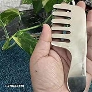 Herramienta de masaje manual de cobre Kansa Gua Sha hecha a mano con mango de peine para masaje de tendones y alivio del dolor muscular, apta para lavavajillas - Product Image 6