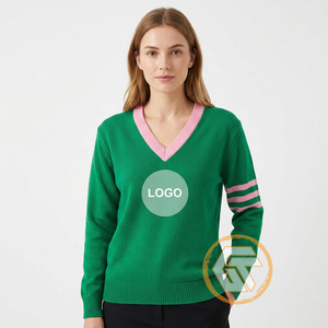 Alpha personnalisé |   Kapa Acrylic Embroidered V-neck Full Sleeve Winter Sorority High Quality Greek Apparel Women Breathable - Product Image 4