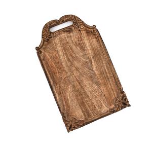 Tabla de Cortar Clásica de Madera de Roble Tallada a Mano con Borde Decorativo, Superficie Gruesa y Duradera, Apta para Alimentos, Plato para Servir en la Cocina - Product Image 2