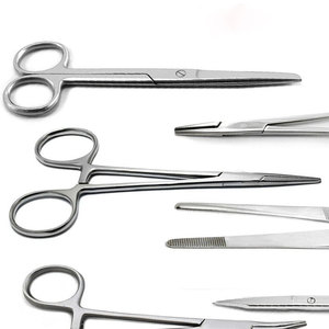 Kit de dissection et de suture manuel 10 pièces pour microchirurgie, chirurgie générale, étudiants en médecine et vétérinaire, certifié CE - Product Image 2