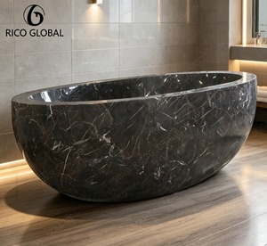 อ่างอาบน้ำหินอ่อนทรงรีแบบลอยตัว RICO GLOBAL อ่างแช่ตัวทันสมัยสำหรับห้องน้ำ - Product Image 1
