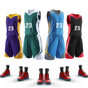 Ensemble de maillots de basket-ball unisexe sans manches, col en V, couleur unie, polyester respirant, vêtements de sport pour toutes les saisons, taille adulte - Product Image 6