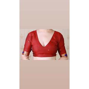 Sari de Seda Bandhani Paithani para Mujer, Tejido con Zari, para Bodas y Fiestas, con Blusa Elegante - Product Image 6