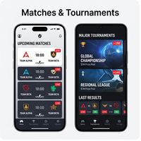 RoyalCraft ESports, Aplicación Móvil Híbrida para Partidos en Vivo, Torneos, Puntuaciones de Equipos, Noticias de Juegos, Versión Empresarial, en Stock