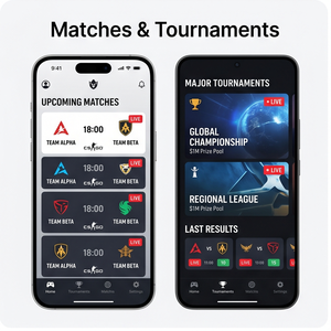 แอปพลิเคชัน RoyalCraft eSports – ถ่ายทอดการแข่งขันสด, ทัวร์นาเมนต์, ทีม, คะแนน และข่าวสารเกี่ยวกับเกมส์ IOS/Android/Linux/Mac - Product Image 1