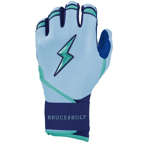 Guantes de Béisbol de Cuero Bruce Bolt Azul Claro, Verde Azulado y Azul Marino, Acolchados, con Cierre de Velcro, Unisex, para Adultos, Entrenamiento Profesional - Product Image 2