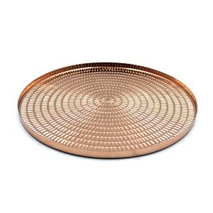 Assiettes de service décoratives rondes en cuivre plateau de service en métal couleur or pour hôtel et restaurant dessus de table en vrac fait main - Product Image 1