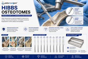 Osteotomes HIBBS de 6 mm à 38 mm de largeur de lame, ZETOMEDPRO, instruments chirurgicaux orthopédiques manuels certifiés CE - Product Image 6