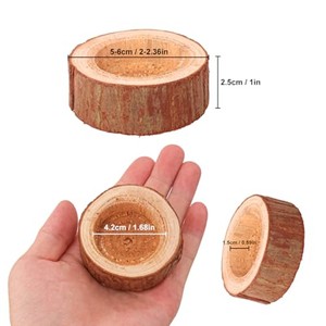 Porte-bougies en bois de pin faits à la main en gros - Design écologique en écorce naturelle - Product Image 3