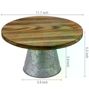 Multifunctional <b>Wood</b> <b>Cake</b> Stand with Acrylic Dome Kitchen Serving Platter and Tray for Elegant <b>Cake</b> Display - Product Image 2