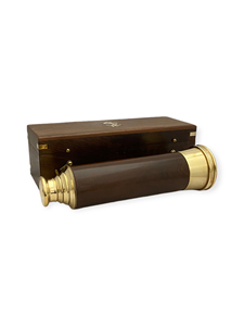 Télescope en laiton poli de 14 pouces de qualité supérieure avec support en bois et boîte de rangement, jumelles nautiques classiques, décoration créative pour la maison - Product Image 2