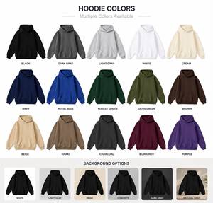 Sweat à capuche pour homme en polyester/coton épais, respirant, imprimé et brodé, sans cordon, couleur unie, coupe classique, ODM - Product Image 1