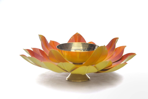 ที่ใส่เทียนทีไลท์รูปดอกบัวหรูหราตกแต่งด้วยโลหะที่มีสีสันโคมไฟสำหรับตกแต่งในงานเทศกาลดอกบัว - Product Image 4