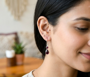 <b>Top</b> Quality Garnet Dangle Earrings 925 Sterling Silver Earrings <b>Rose</b> Gold Yellow Gold Plated Handmade Gemstone Jewelry for her - Product Image 3