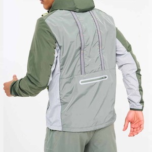 Customized Polyester Nylon Zipup Jackets Shorts <b>Set</b> Men Jogging Suit Patchwork Hooded Oversized Windbreaker Short <b>Sets</b> 2027 - Product Image 6