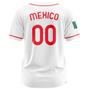 เสื้อเบสบอลสีขาวแบบกำหนดเอง ผ้าตาข่าย ปักหรือพิมพ์ลาย ชุดทีม ผู้ผลิตชุดกีฬาแบบ OEM - Product Image 3