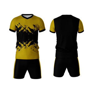 Conjunto de Camiseta y Pantalones Cortos de Fútbol Sublimados con Cuello en V en Morado y Negro para Hombre, Transpirables, Ajuste Atlético, para Todas las Temporadas - Product Image 2