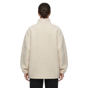 Oversized Sherpa <b>Quarter</b> <b>Zip</b> <b>Women</b> Winter Fleece Pullover Custom Embroidered Sherpa Fleece Premium Hoodies Private Label Vendor - Product Image 4