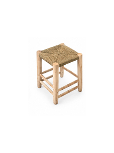 Modern Reclining Tufted Backrest Dining <b>Stool</b> with Wooden Legs Rustic Design Stable Home Furniture for Indoor Outdoor Use - Product Image 5