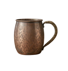 Mug en cuivre tendance avec finition couleur antique, fait main, décoratif, pour décoration de table à la maison. - Product Image 6