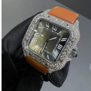 Reloj Digital de Alta Calidad con Diamantes Cultivados en Laboratorio, Caja Cuadrada de Aleación, Esfera de 40 mm, Estilo Ejecutivo, Cristal, Hip Hop - Product Image 5