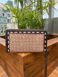 Cartera de cuero a mano para mujer, billetera de cuero tallada a mano con flores occidentales Buck Stitch, billetera bohemia de cuero de vaca hecha a mano - Product Image 6