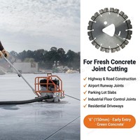 Lames de scie à béton Soff Cut de 150 mm (6 pouces) à entrée précoce pour la découpe de béton neuf et de béton vert