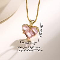 Collier Pendentif Cœur en Cristal Zircon CZ QIKU, Élégant Plaqué Or, Collier de Couple pour Femme, Idéal Mariage et Fêtes