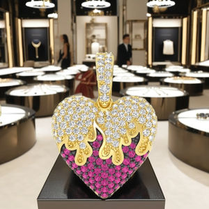 สร้อยคอจี้เพชรโมอิสซาไนต์ทรงหัวใจแบบมินิมอลสไตล์ฮิปฮอปสุดเทรนดี้สำหรับทุกเพศ เหมาะเป็นของขวัญสำหรับงานปาร์ตี้  ชุบทองคำขาว 925 - Product Image 6