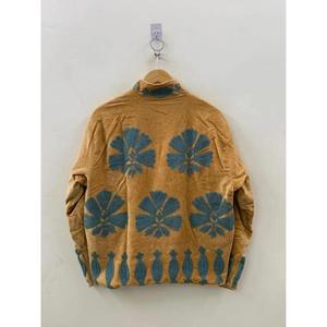 Chaqueta Blusón de Algodón con Cuello Alto y Bordado Floral a Mano, Premium, para Mujer, Manga Larga, Largo Regular, Tejido, Estilo Otoñal - Product Image 2