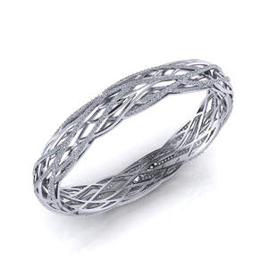 Brazalete de Diamantes Cultivados en Laboratorio con Diseño Tejido en Platino - Product Image 2