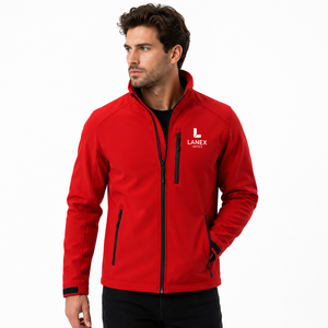 Custom Men's Red Softshell Jacket Stand Collar Waterproof Windproof Outdoor <b>Work</b> Jacket OEM ODM Winter <b>Fleece</b> Lined Winter Wear - Product Image 2