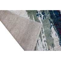 Hand Knotted Wool Rug Colorful Brushstroke Design Low Pile 3D Carpet for Living Room Bedroom Dining Room