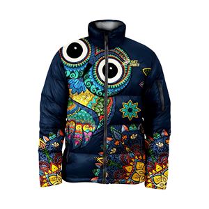 Chaqueta acolchada de moda de invierno de diseño personalizado unisex chaqueta de burbuja de talla grande material de relleno sublimación logotipo impreso con capucha - Product Image 6